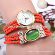 La dernière montre bracelet en cuir véritable / montre-bracelet pour femme BWL021